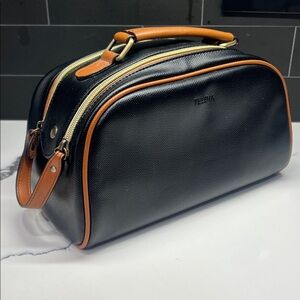 Telena Travel Toiletry Bag - Black/Brown
